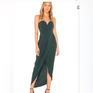 SHONA JOY Draped satin midi dress
